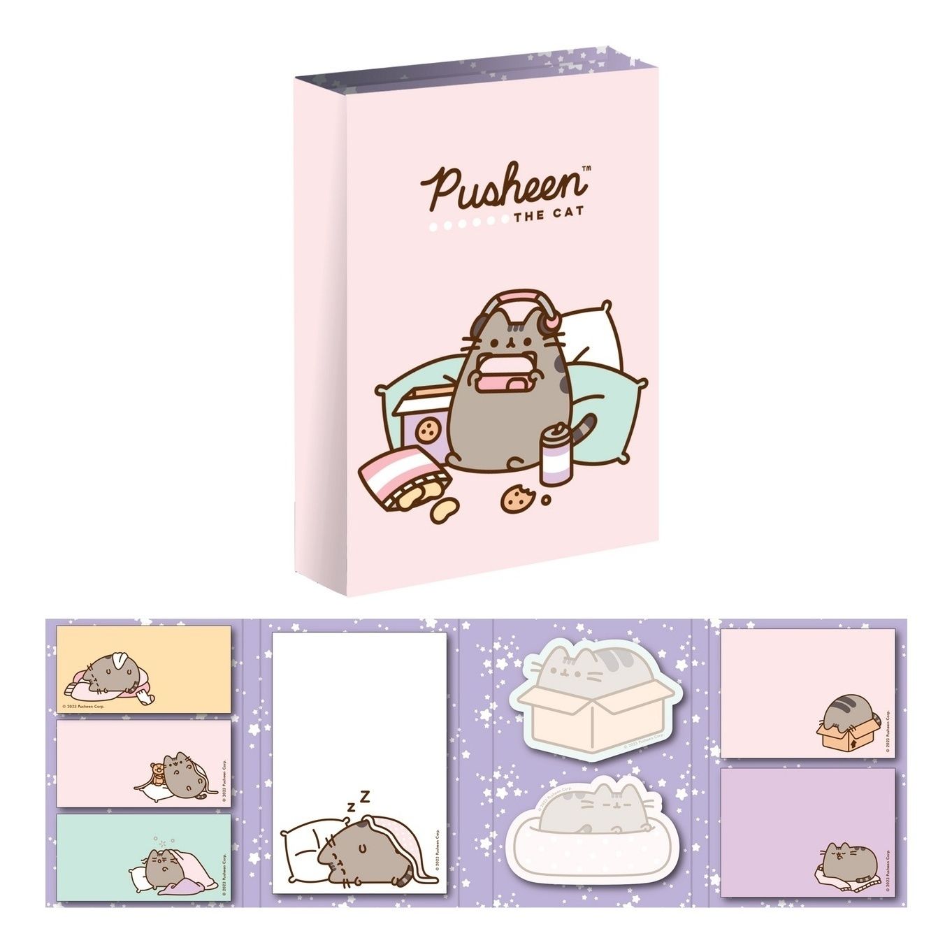 Набор стикеров Pusheen для записей 8 дизайнов 20 листов