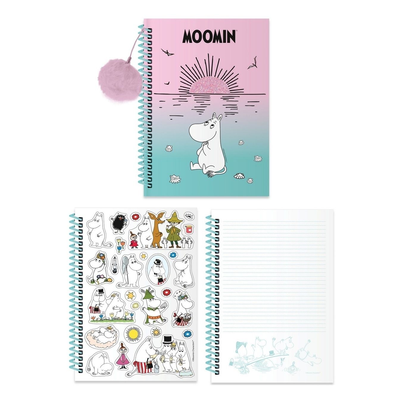 Блокнот Moomin А5 с подвеской-помпоном 48 листов