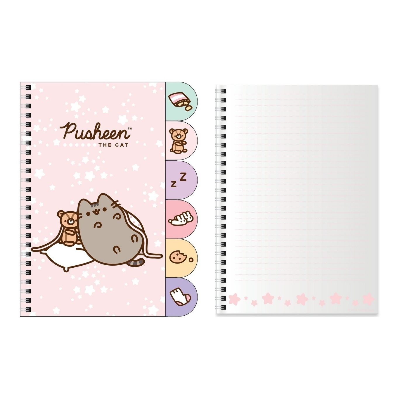 Блокнот Pusheen А5 с цветными разделителями 60 листов серый