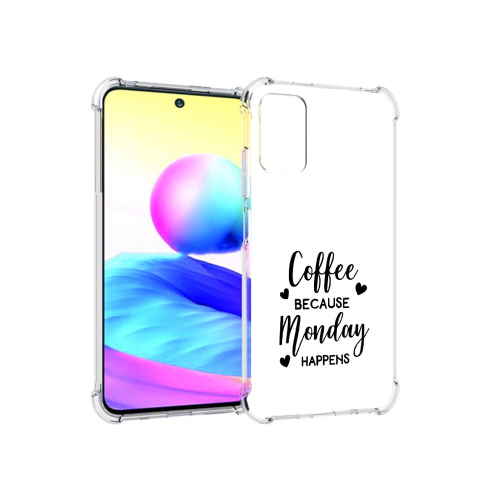 Чехол MyPads Tocco для Xiaomi Redmi Note 10 5G кофе и понедельник стал счастливым