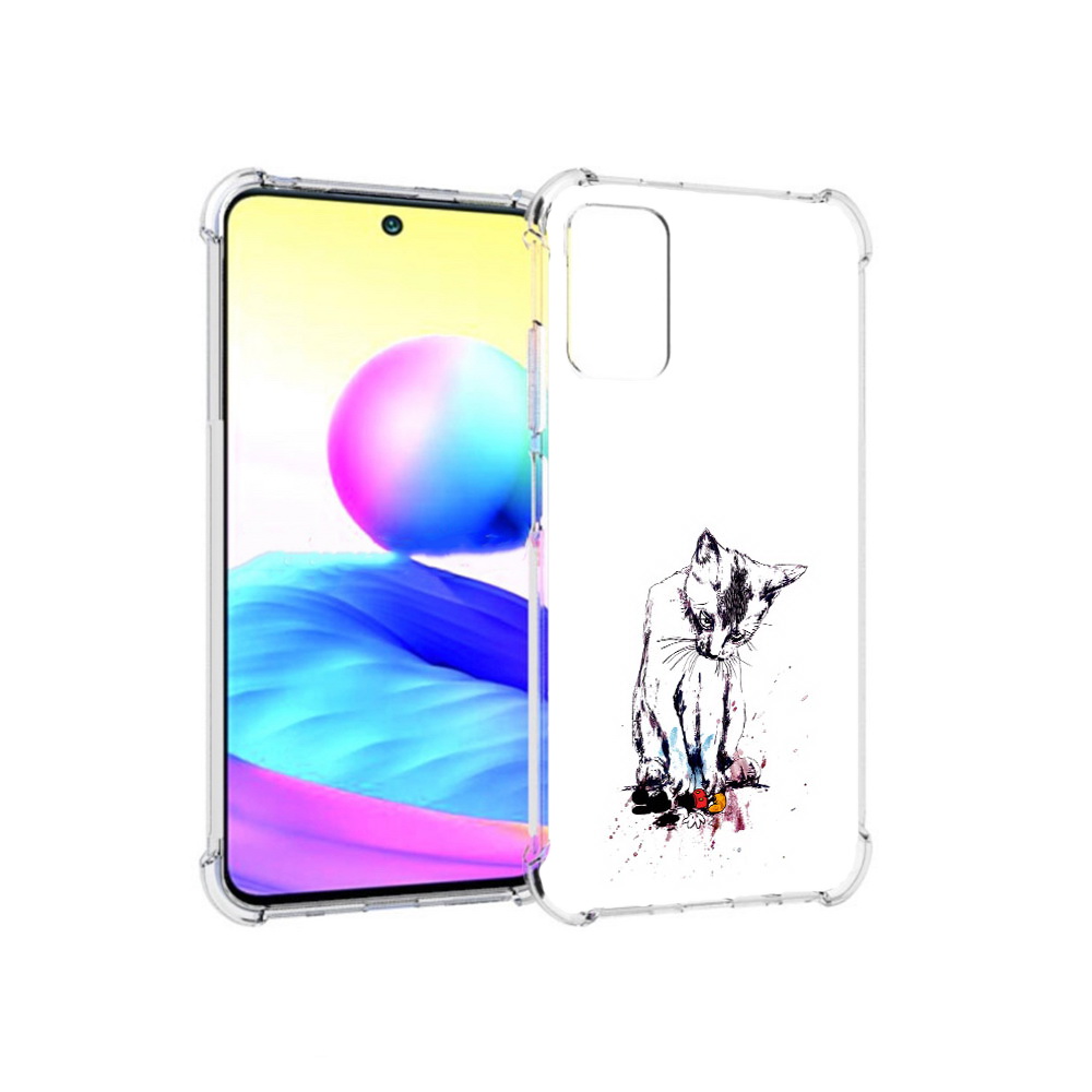 Чехол MyPads Tocco для Xiaomi Redmi Note 10 5G кот и микки (PT162080.297.399)