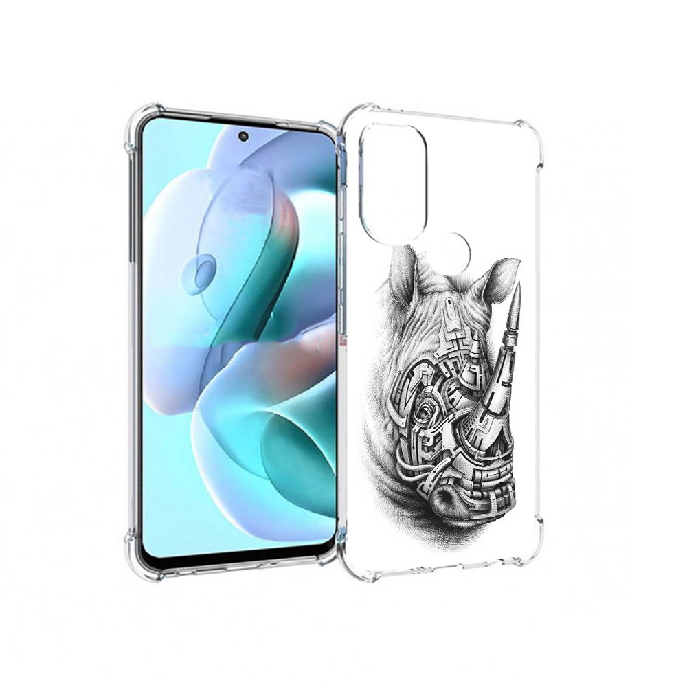 

Чехол MyPads Tocco для Motorola Moto G71 стальной носорог (PT227080.353.620), Прозрачный, Tocco