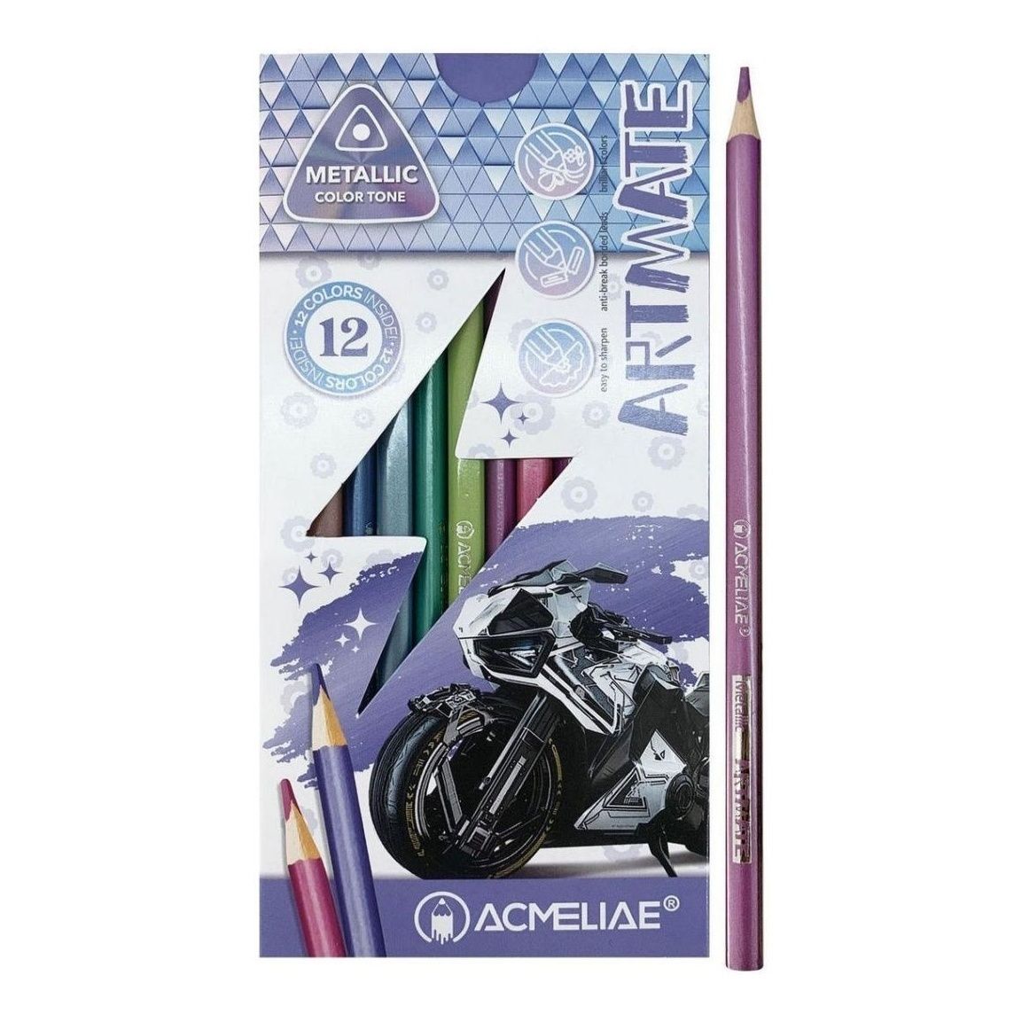 Карандаши цветные Acmeliae Metallic 12 цветов