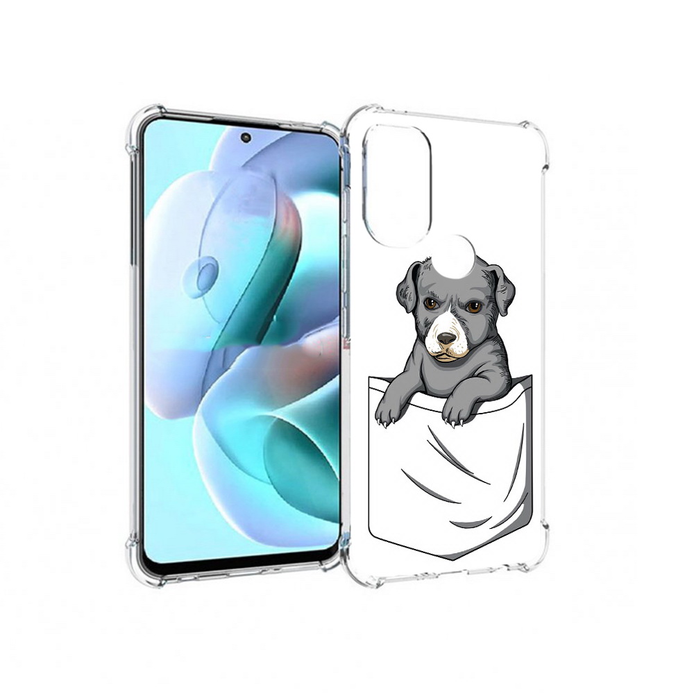 

Чехол MyPads Tocco для Motorola Moto G71 собачка в кармане (PT227080.353.611), Прозрачный, Tocco
