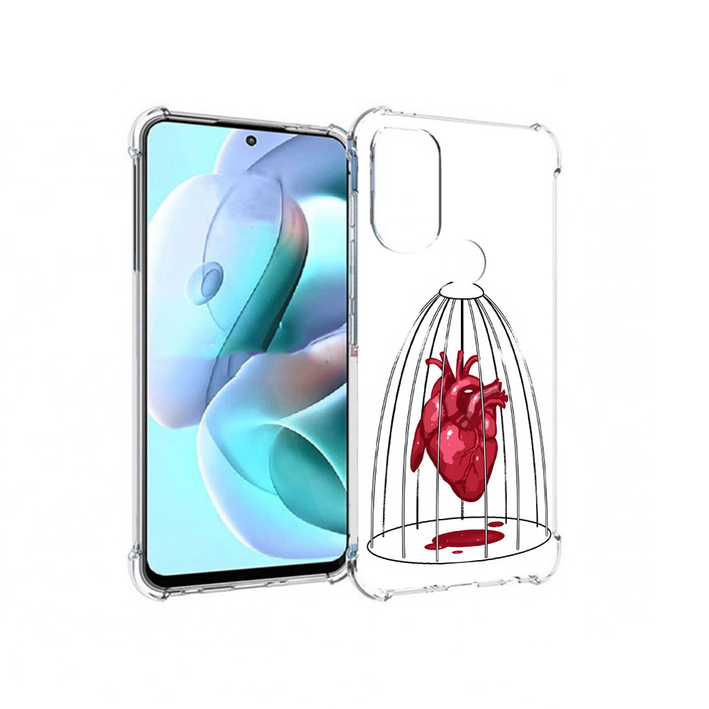 

Чехол MyPads Tocco для Motorola Moto G71 сердце в клетке (PT227080.353.597), Прозрачный, Tocco