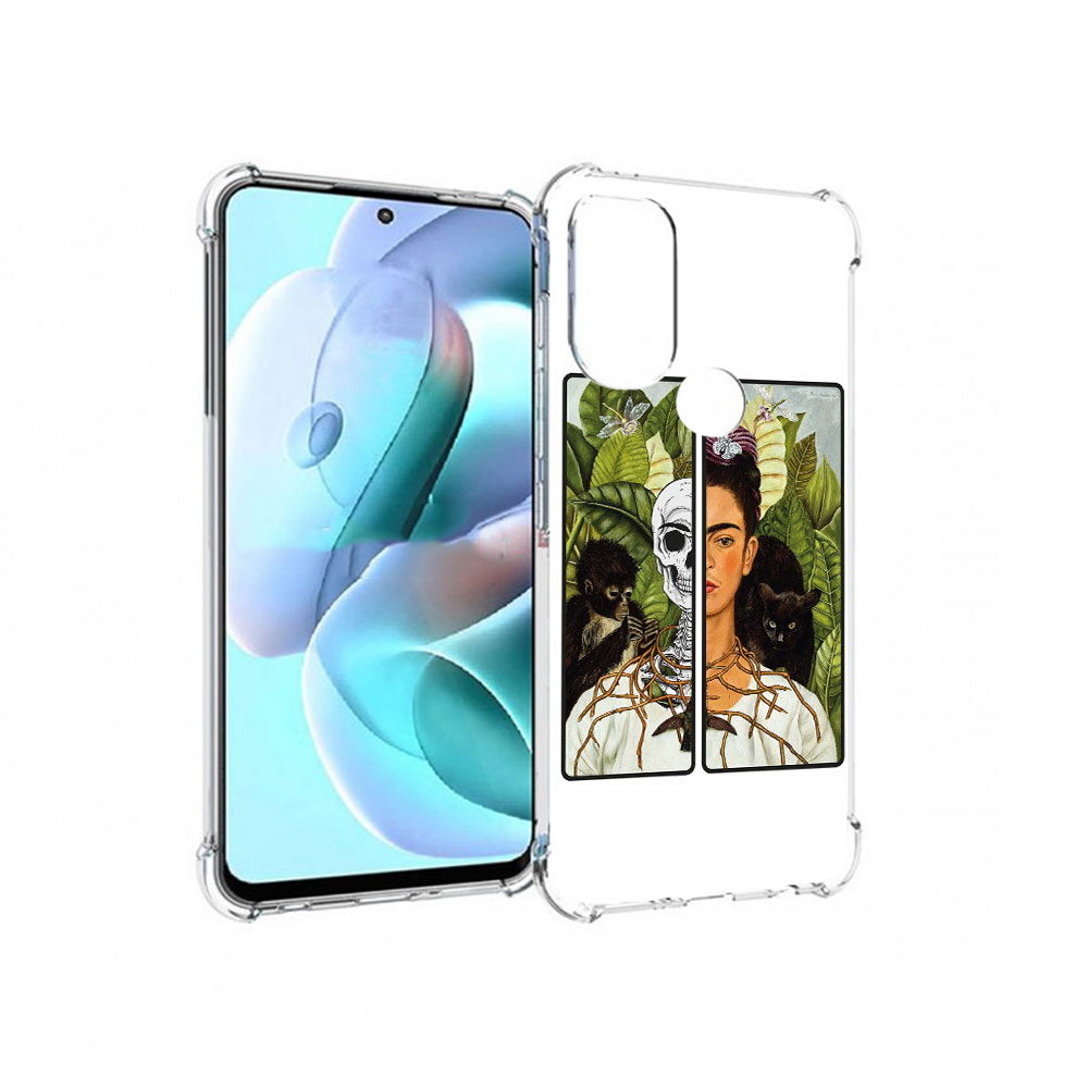 

Чехол MyPads Tocco для Motorola Moto G71 сдвоенная картинка девушка скелет, Прозрачный, Tocco
