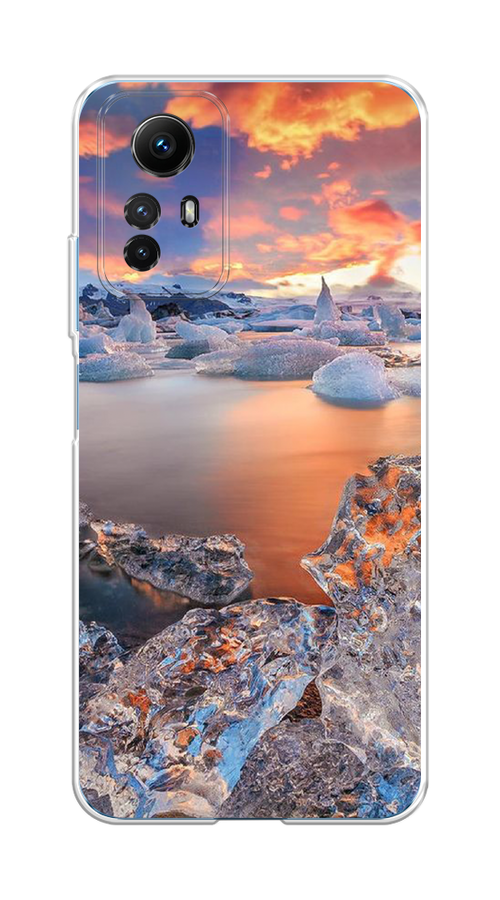 

Чехол на Xiaomi Redmi Note 12S "Ледники", Синий;оранжевый, 318950-2