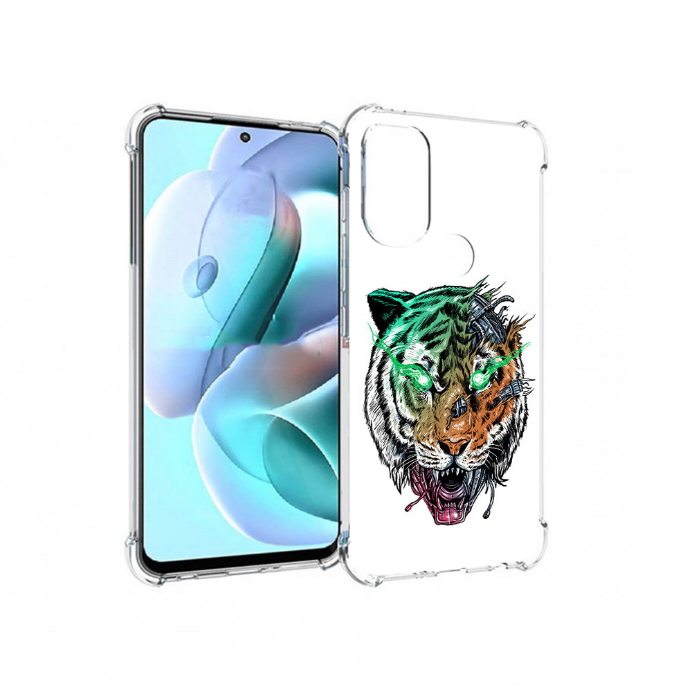

Чехол MyPads Tocco для Motorola Moto G71 робо-тигр (PT227080.353.584), Прозрачный, Tocco