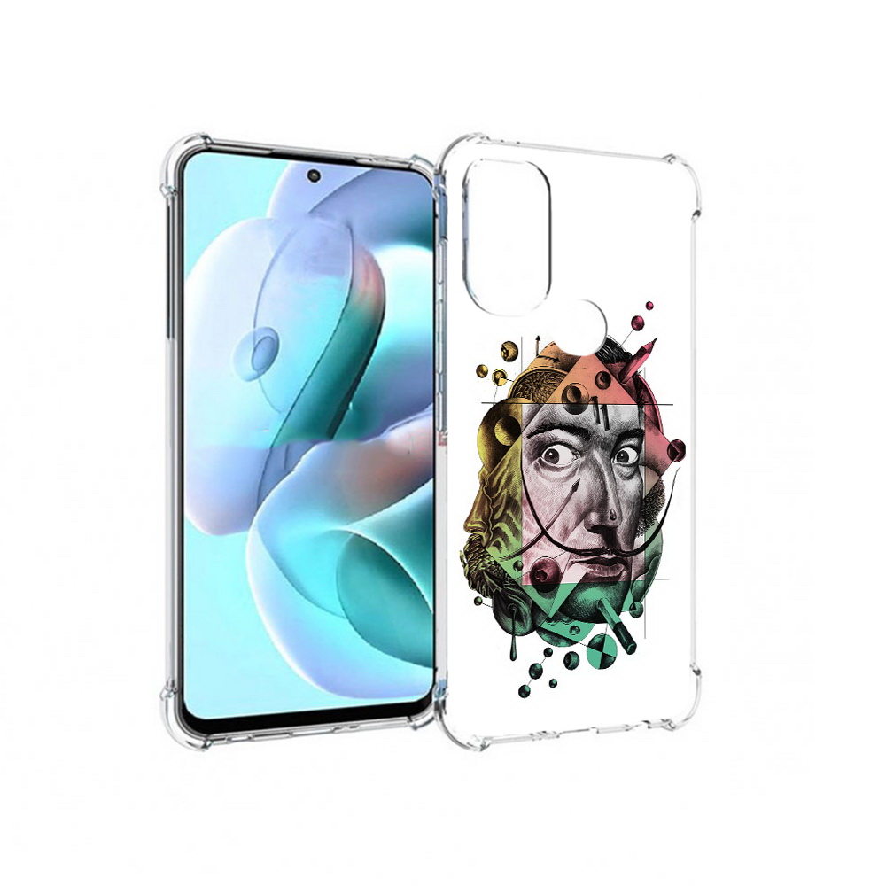 

Чехол MyPads Tocco для Motorola Moto G71 разноцветное лицо абстракция (PT227080.353.570), Прозрачный, Tocco