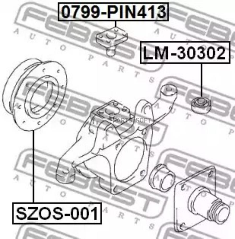 

0799-PIN413_палец кулака поворотного! Suzuki Jimny SN413 98-18