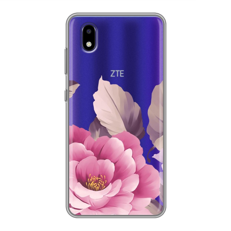фото Полупрозрачный дизайнерский силиконовый чехол для zte blade a3 (2020) нежные цветы 100gadgets