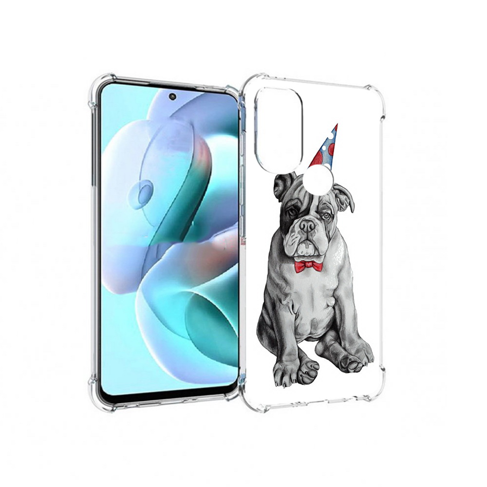 

Чехол MyPads Tocco для Motorola Moto G71 праздничный щенок (PT227080.353.554), Прозрачный, Tocco