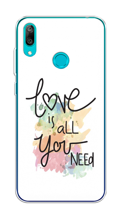 

Чехол на Huawei Y7 2019 "Love is all you need", Белый;черный;зеленый, 68450-1