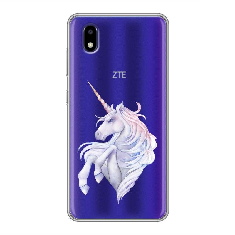 

Полупрозрачный дизайнерский силиконовый чехол для ZTE Blade A3 (2020) Единорог