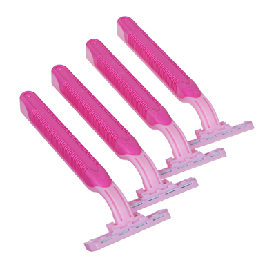 Станки для бритья с тройным лезвием 4 шт для женщин, силикон, пластик одинарная миска для кошек japan premium pet силикон розовый 0 31 л