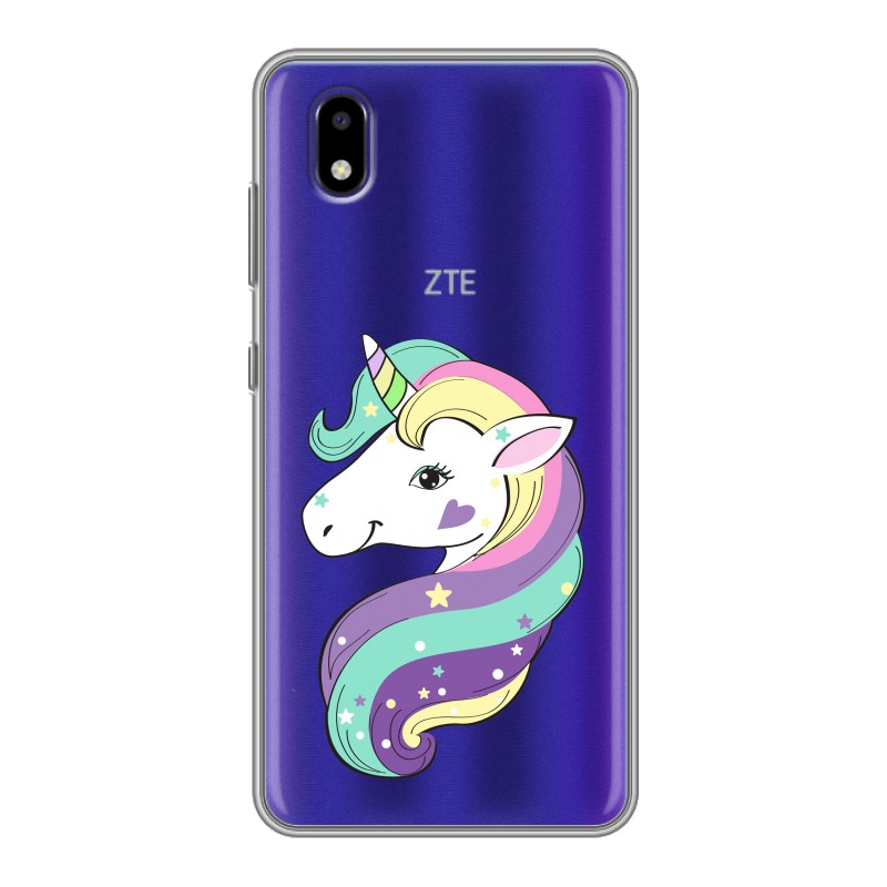 фото Полупрозрачный дизайнерский силиконовый чехол для zte blade a3 (2020) единороги 100gadgets