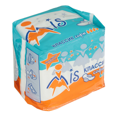 

Прокладки гигиенические Mis классик софт 4 капли 10 шт, Белый