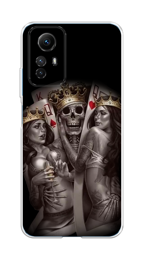 

Чехол на Xiaomi Redmi Note 12S "Карты король и королевы", Серый;желтый, 318950-6