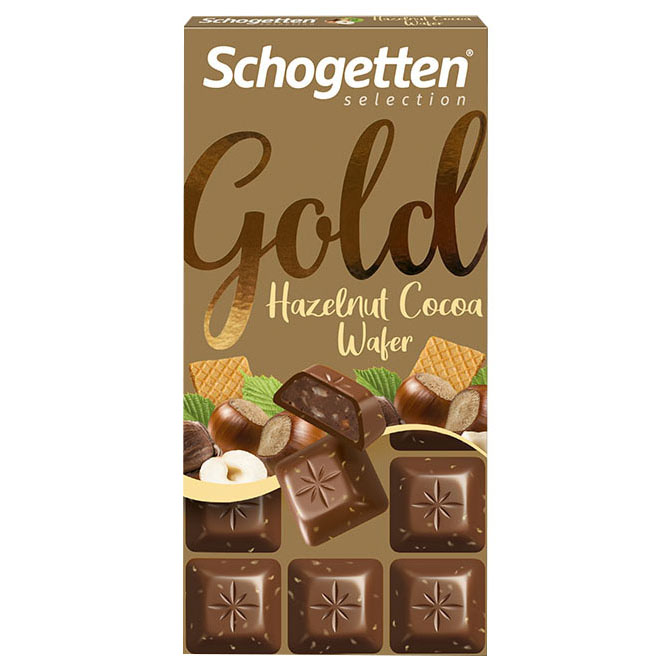 

Шоколад Schogetten Gold молочный с фундуком и кусочками вафель 100 г