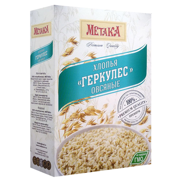 

Хлопья Метака Геркулес овсяные 400 г
