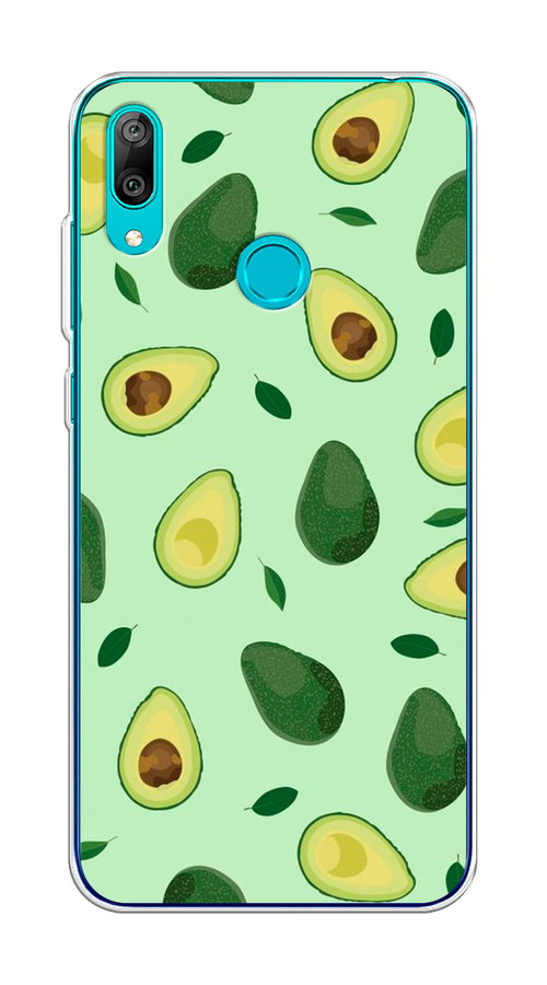 

Чехол на Huawei Y7 2019 "Blue avocado", Коричневый;зеленый, 68450-1