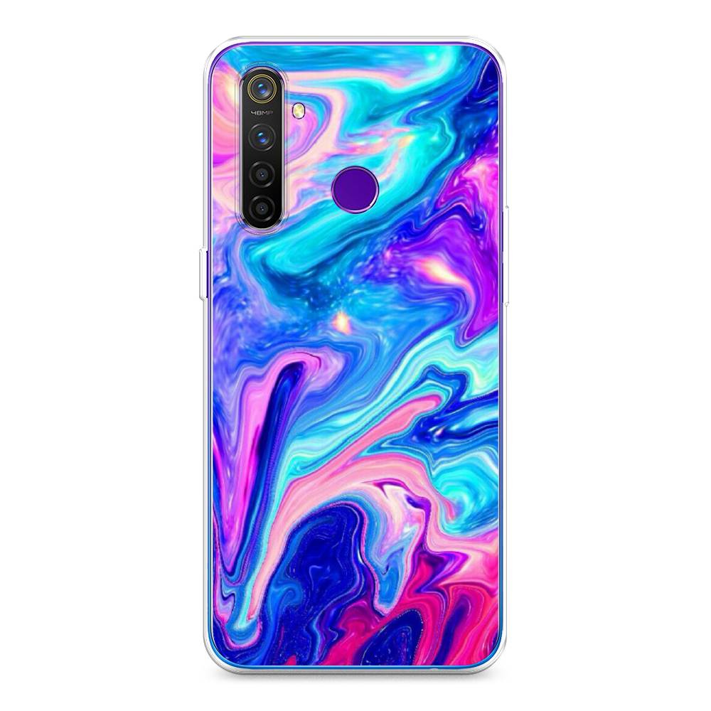 

Чехол Awog на Realme 5 Pro "Потеки краски", Разноцветный, 251650-10