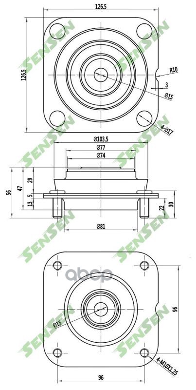 Опора переднего амортизатора верхняя Kia Shuma II FB 16 01-0418 03-04 SENSEN M61078 2769₽