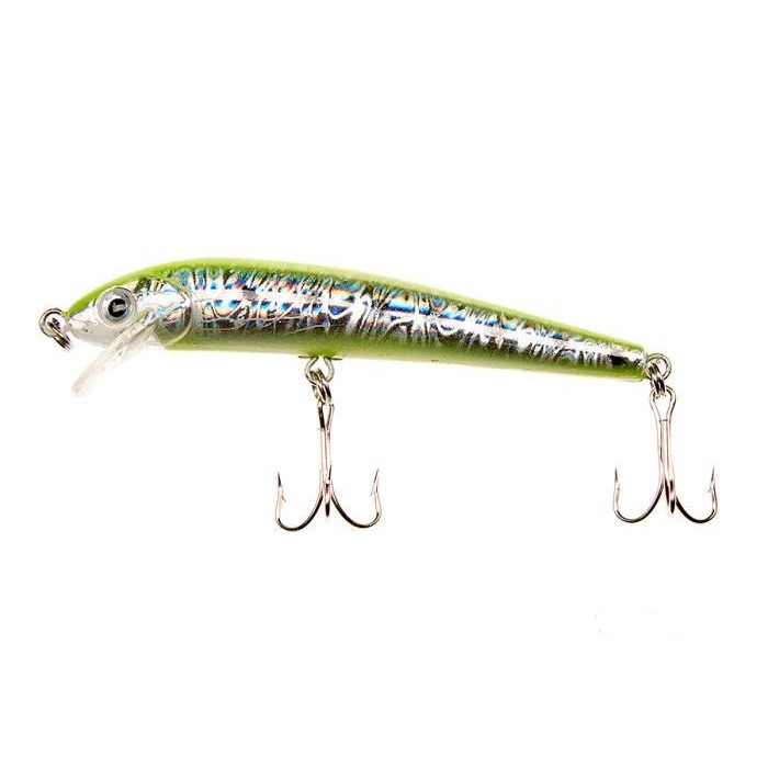 

Воблер Daiso Minnow 6гр #2 Yellow Silver, Серебристый;зеленый, Minnow