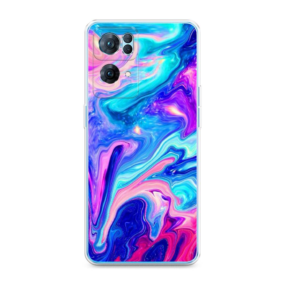 

Чехол Awog на Oppo Reno 7 Pro "Потеки краски", Разноцветный, 258250-10