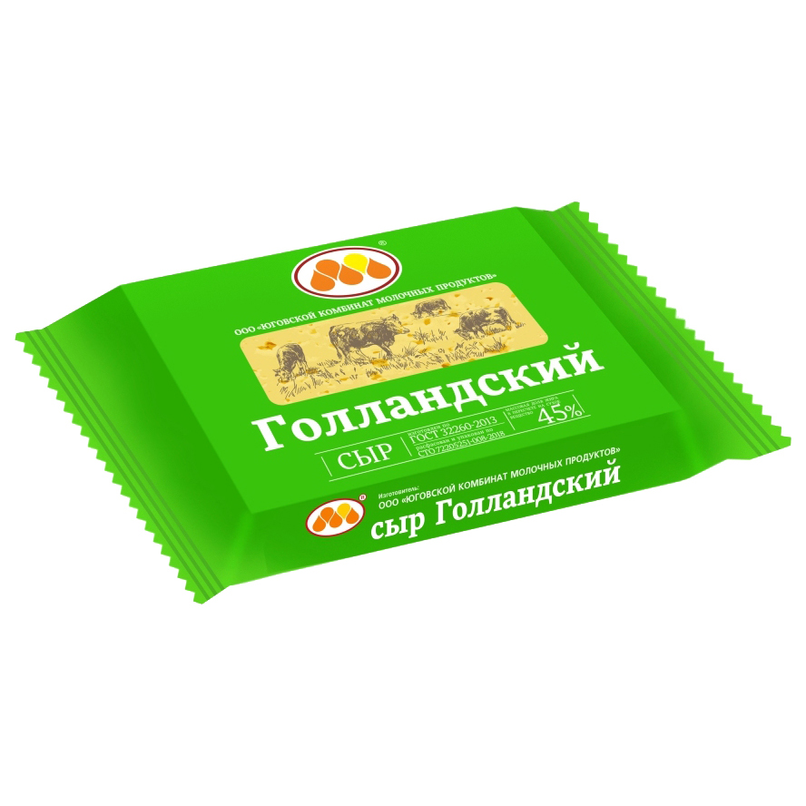 

Сыр полутвердый Юговский Голландский 45% 200 г