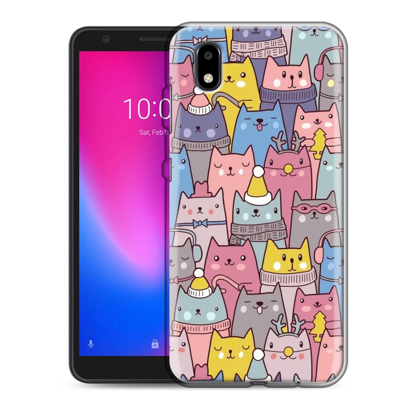 

Дизайнерский силиконовый чехол для ZTE Blade A3 (2020) Коты