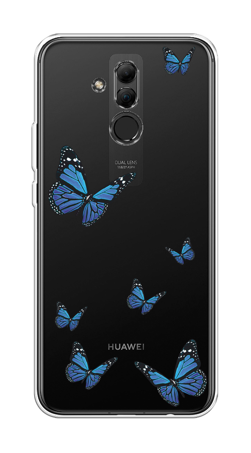 

Чехол на Huawei Mate 20 Lite "Blue butterflies", Синий;черный, 66650-1