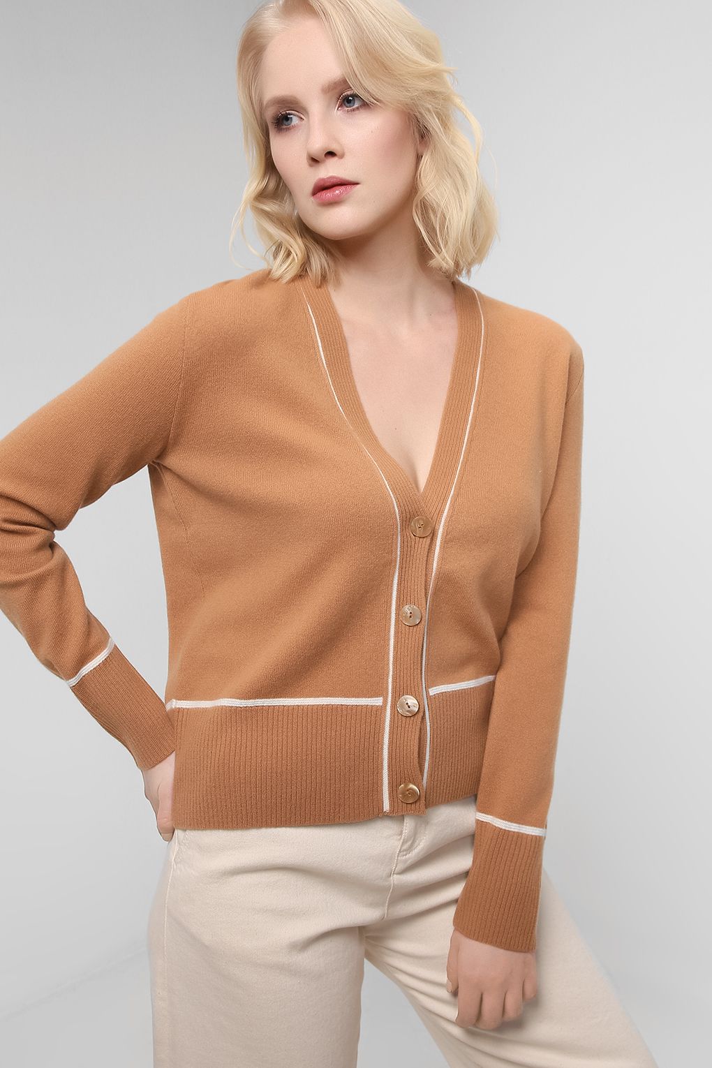 

Кардиган женский SABRINA SCALA SS2107T4085-017 бежевый M, SS2107T4085-017