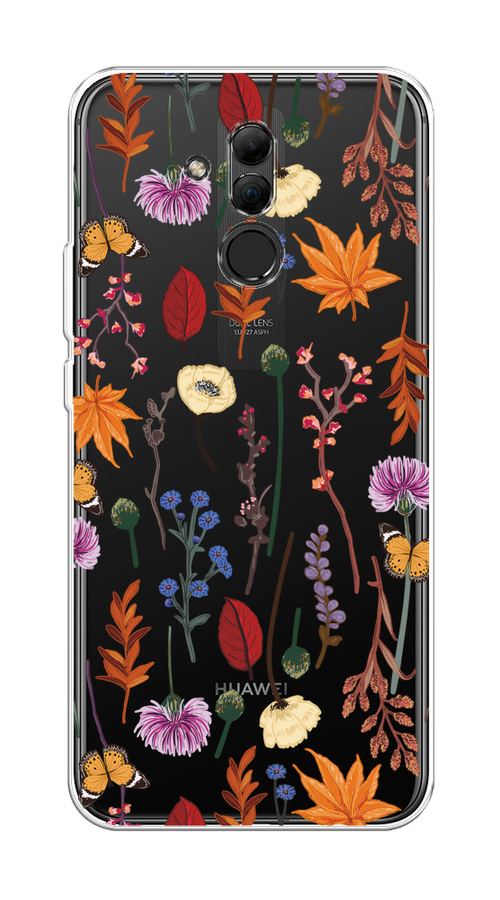 

Чехол на Huawei Mate 20 Lite "Orange Purple flowers", Оранжевый;красный;розовый;желтый;прозрачный, 66650-1