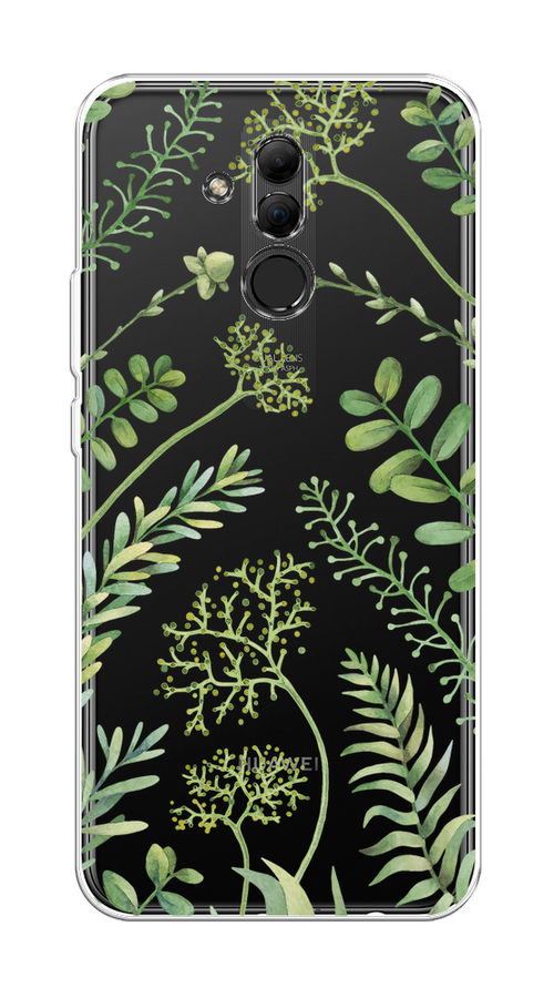 

Чехол на Huawei Mate 20 Lite "Green Leaves", Зеленый;прозрачный, 66650-1