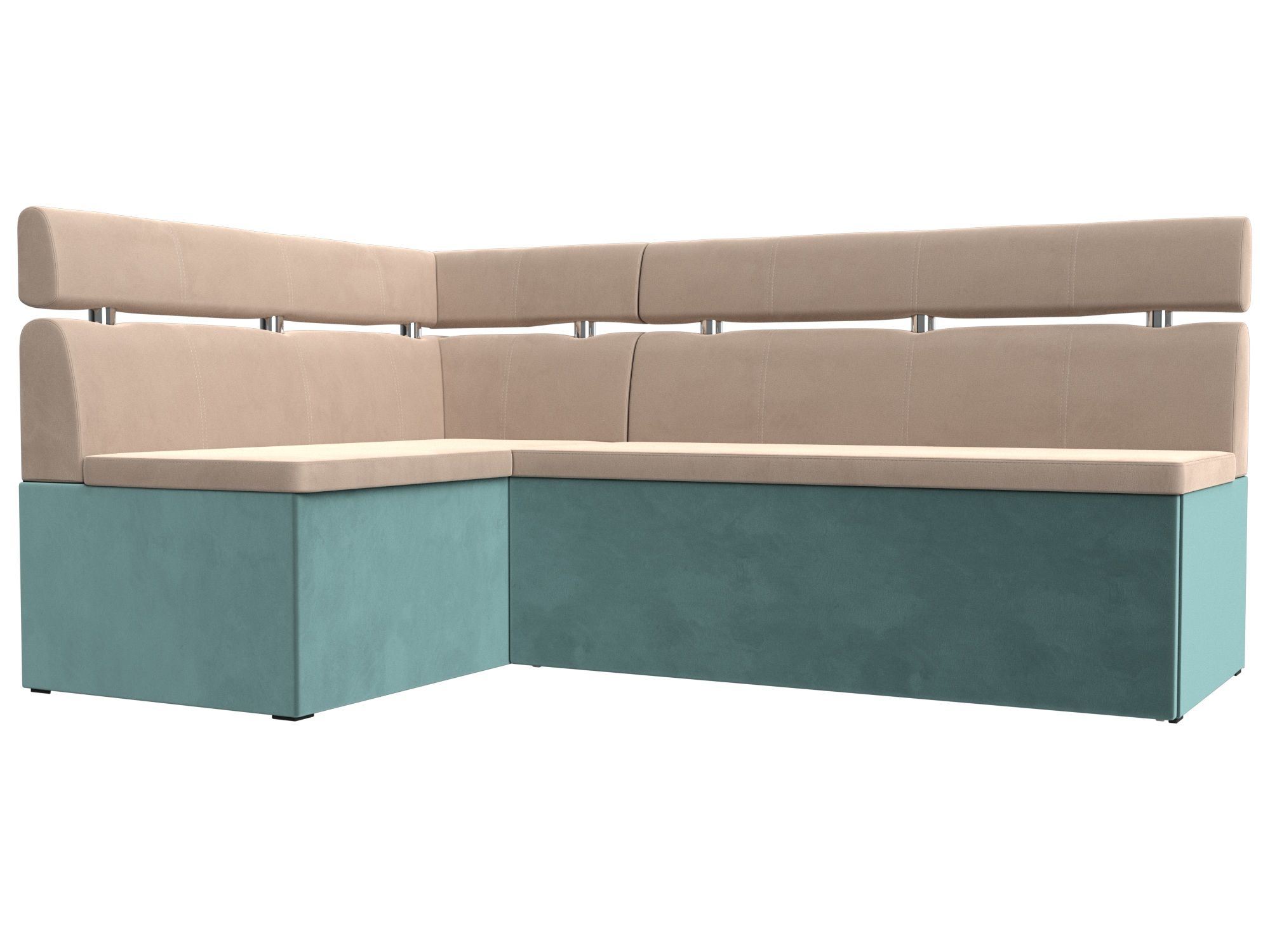 

Кухонный угловой диван Лига Диванов Классик левый угол 195х122х91 см, бежевый\бирюзовый, Кухонный угловой диван Классик левый угол