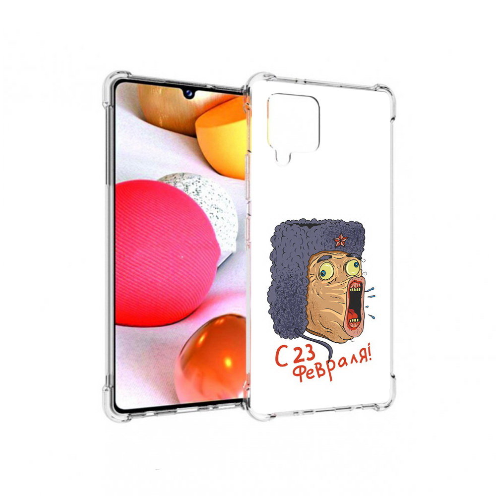 

Чехол MyPads Tocco для Samsung Galaxy A42 23 февраля смешная эмоция (PT226910.539.15), Прозрачный, Tocco