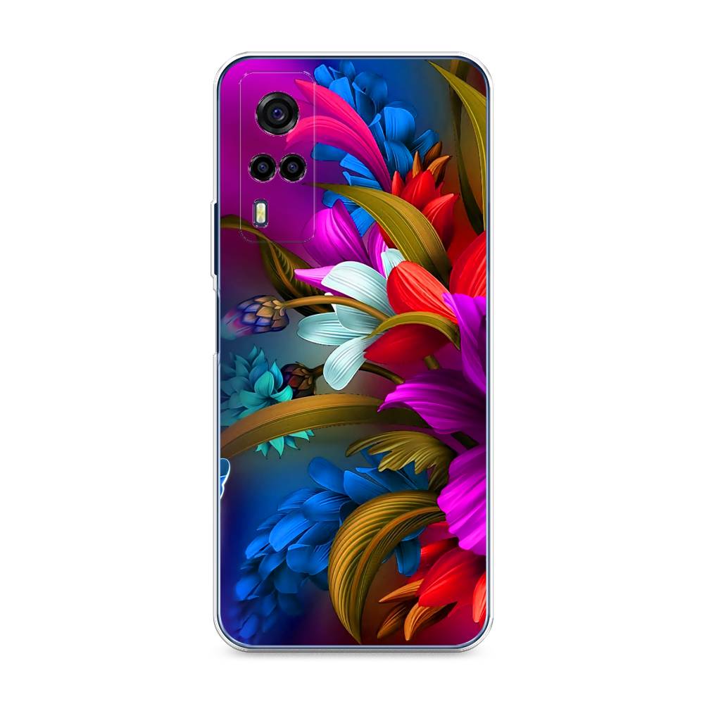 

Чехол для Vivo Y53s 4G "Фантастические цветы", Фиолетовый;красный;синий, 264950-2
