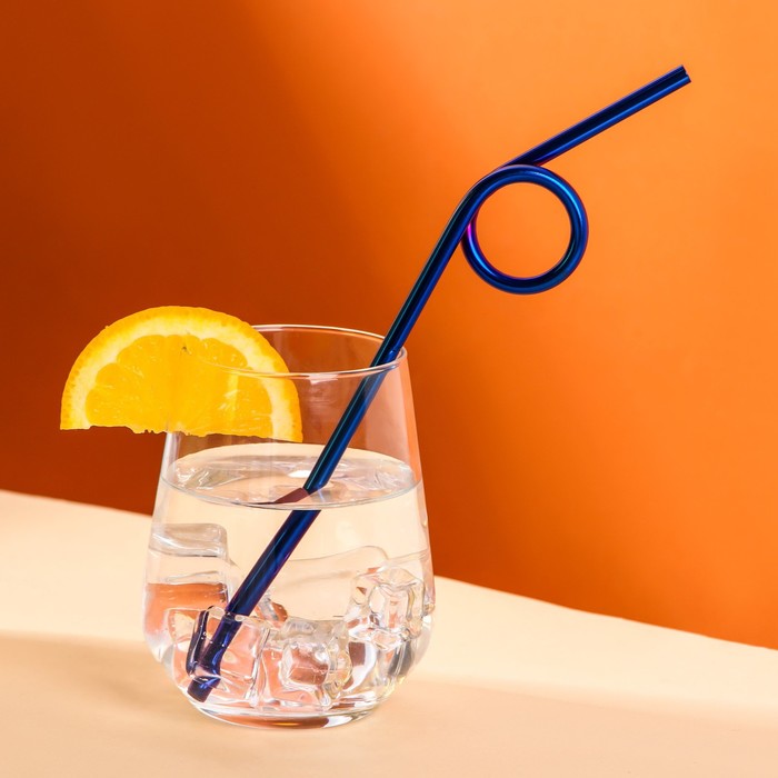 фото Трубочка для коктейля zigzag, 23,5 см, цвет синий nobrand
