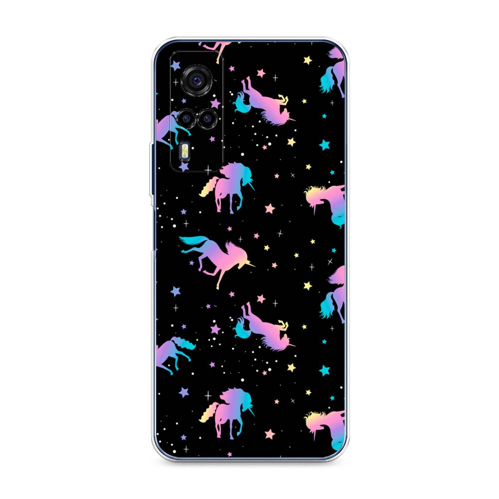 

Чехол для Vivo Y53s 4G "Единороги градиент", Черный;розовый;голубой, 264950-1