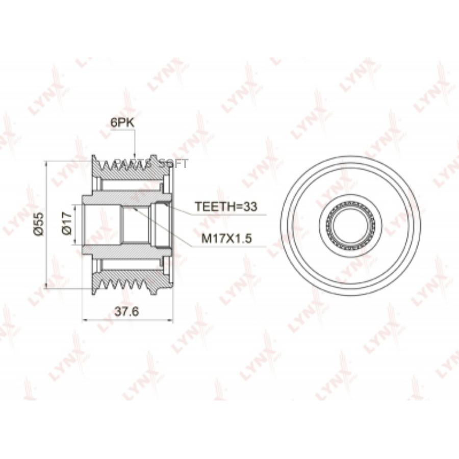 

Шкив генератора LYNXauto pa1006