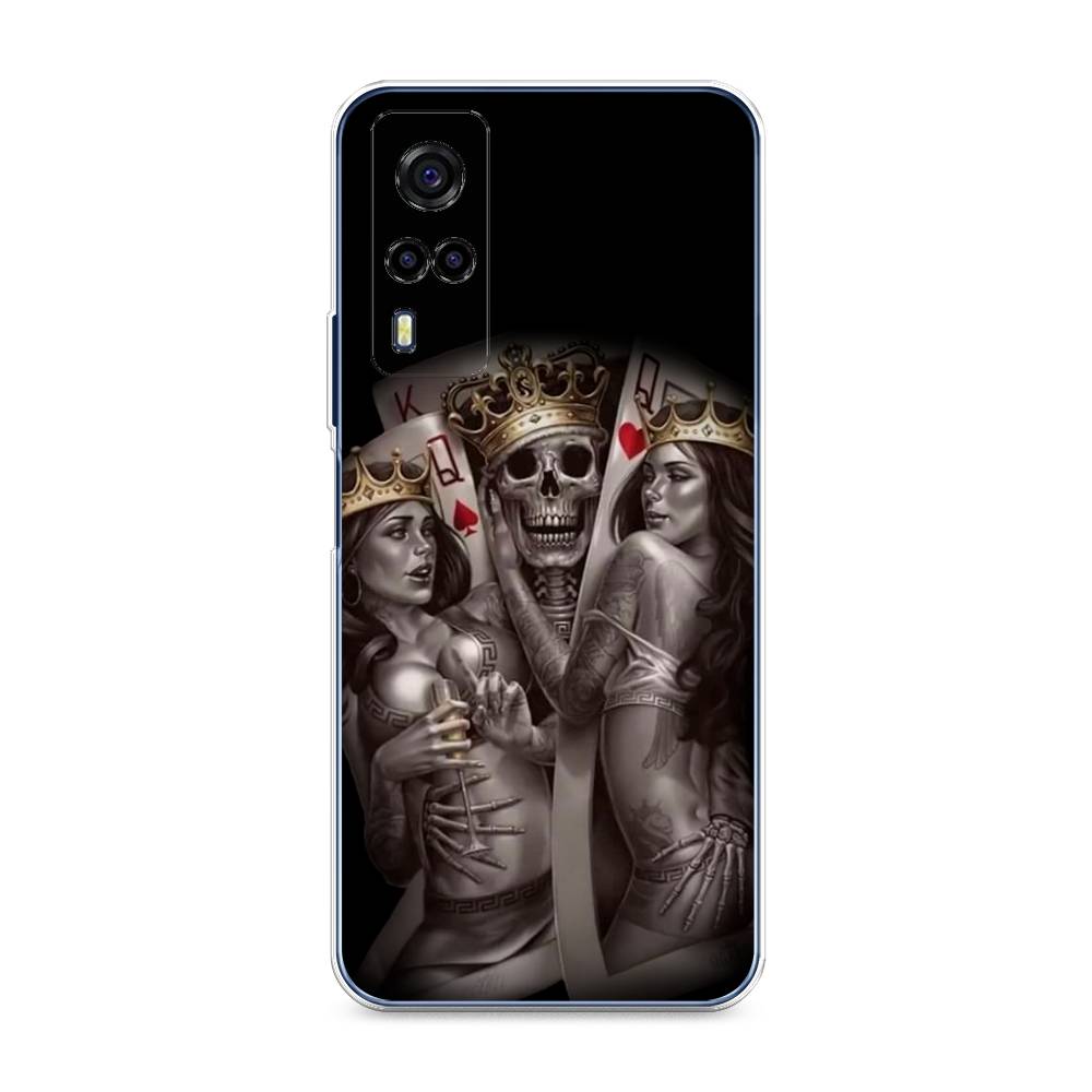 

Чехол для Vivo Y53s 4G "Карты король и королевы", Серый;желтый, 264950-6