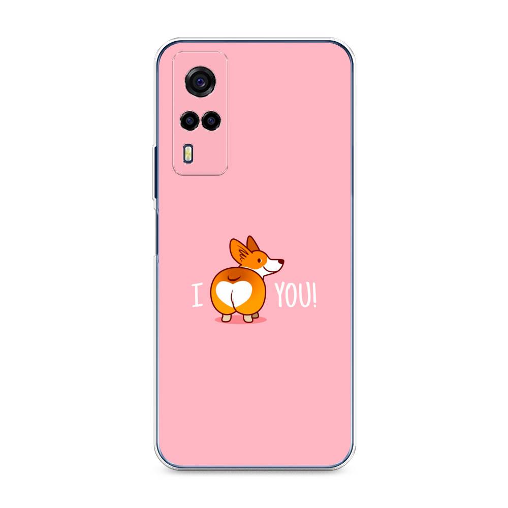 

Чехол для Vivo Y53s 4G "Корги I love you", Розовый;коричневый;белый, 264950-1