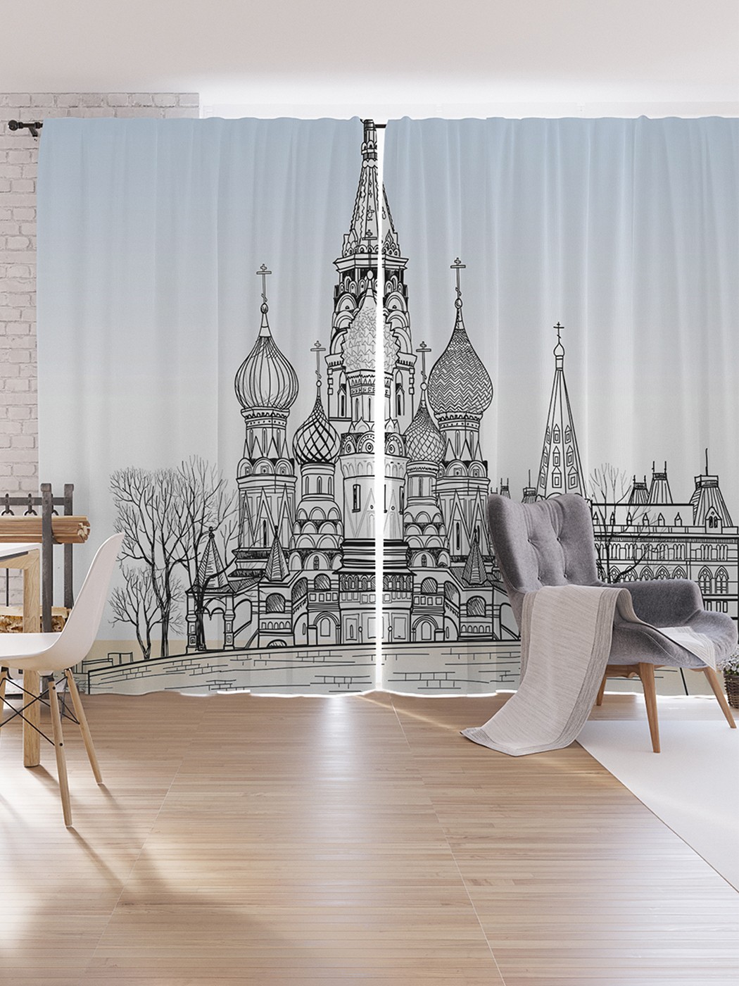 

Шторы под лён JoyArty "Московский собор", серия Oxford DeLux, 340х265 см, Московский собор