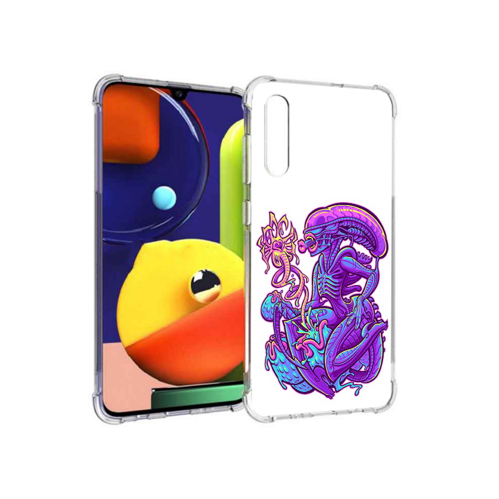 

Чехол MyPads Tocco для Samsung Galaxy A70 чужой фиолетовый цвет (PT128584.546.693), Прозрачный, Tocco