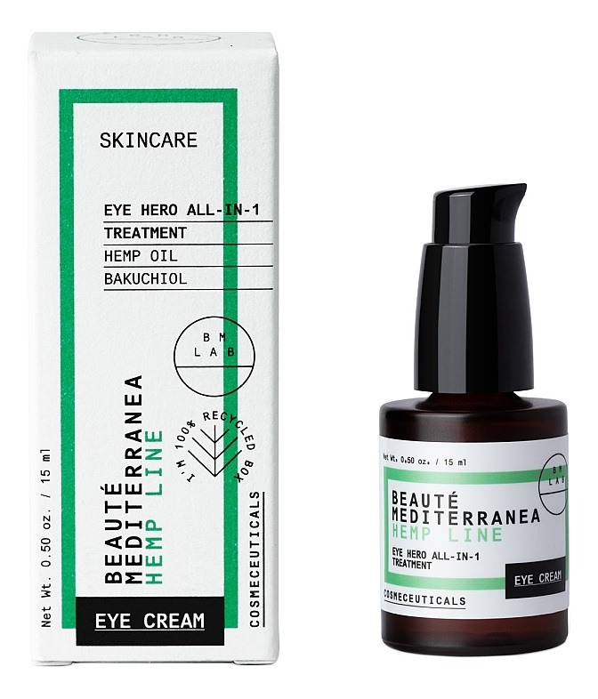 Крем для кожи вокруг глаз Beaute Mediterranea Hemp Line Eye Hero All-In-1 Treatment Cream beaute mediterranea питательное очищающее масло для лица 200