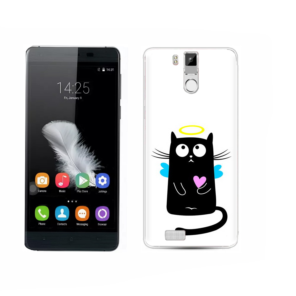 

Чехол MyPads Tocco для Oukitel K6000 Pro Кот ангелок, Прозрачный, Tocco