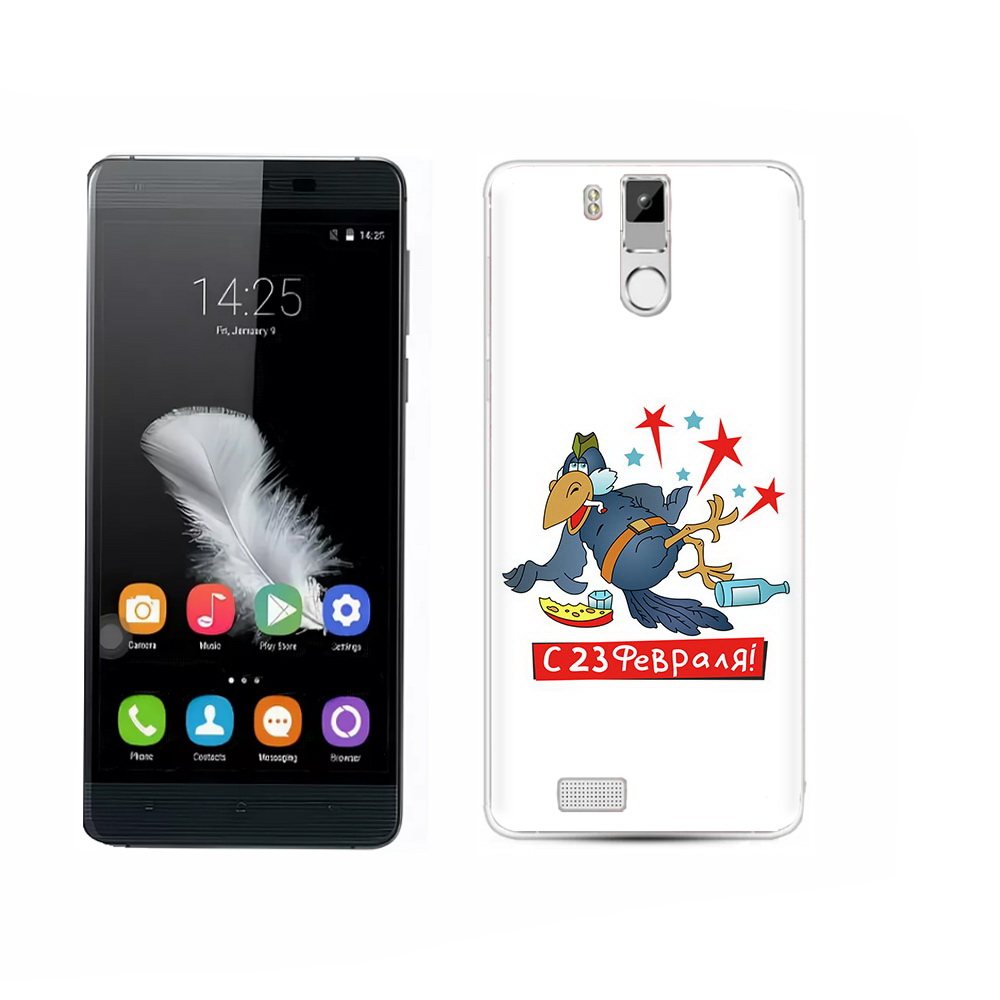 

Чехол MyPads Tocco для Oukitel K6000 Pro 23 февраля веселая птица, Прозрачный, Tocco