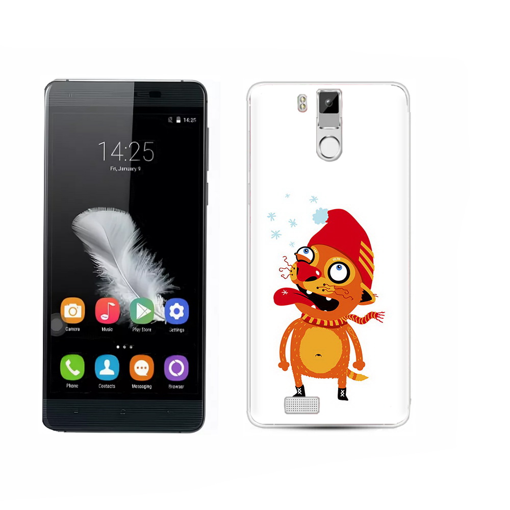 

Чехол MyPads Tocco для Oukitel K6000 Pro Зимний кот, Прозрачный, Tocco