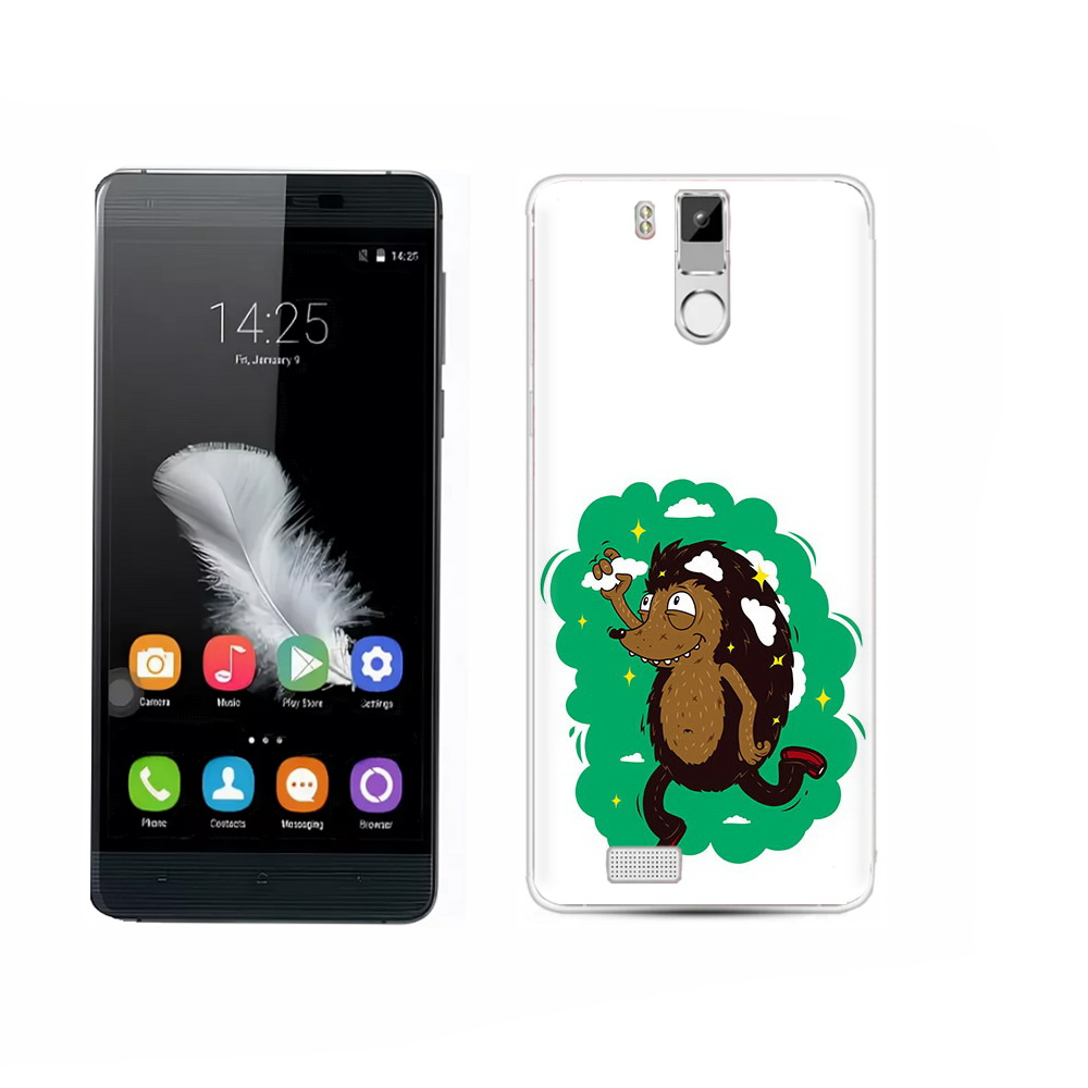 

Чехол MyPads Tocco для Oukitel K6000 Pro Ежик в облаках, Прозрачный, Tocco
